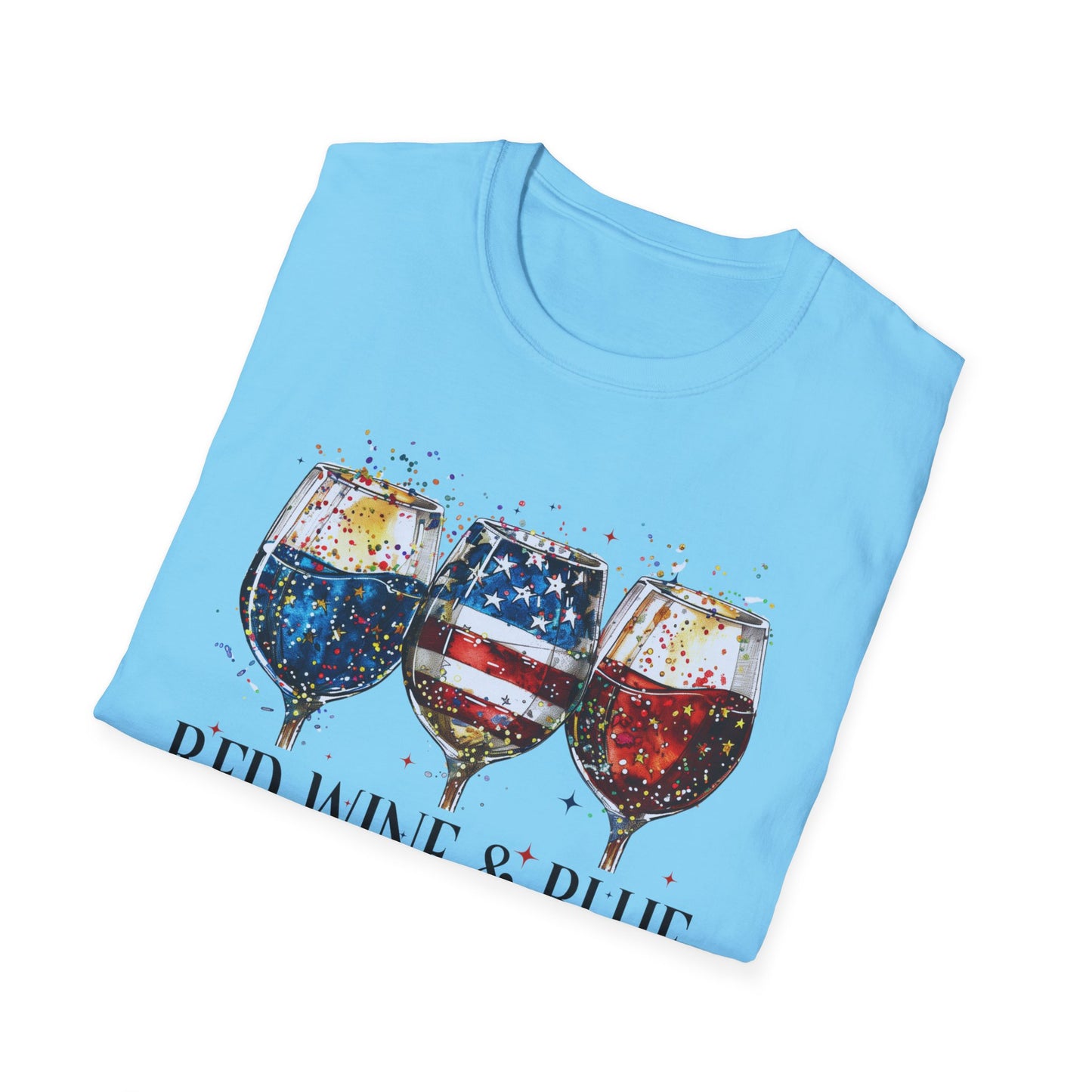 Patriotic Red Wine & Blue - T-Shirt