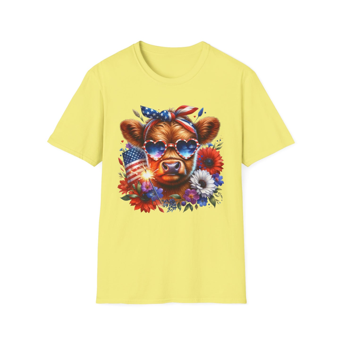 Patriotic Cow T-Shirt - Tee for Summer Celebrations