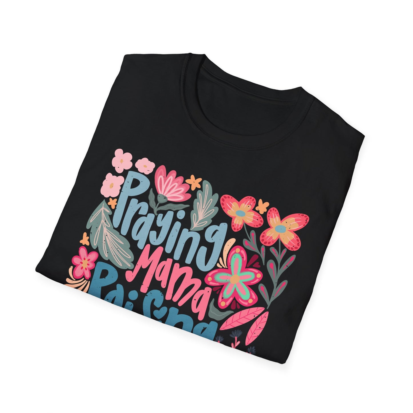 Praying Mama Raising Warriors T-Shirt | Unisex Softstyle Tee for Moms