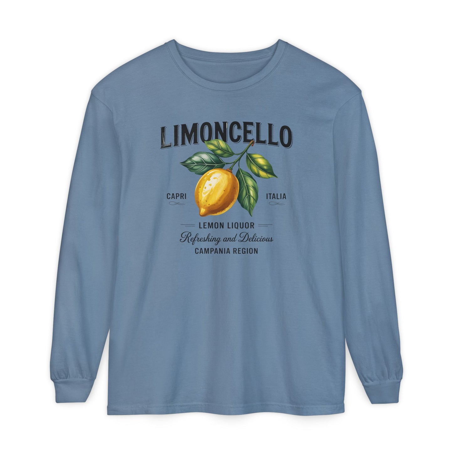 Limoncello Long Sleeve Tee, Easygoing Style, Perfect for Summer Gatherings, Gift for Lemon Lovers, Relaxed Fit T-Shirt