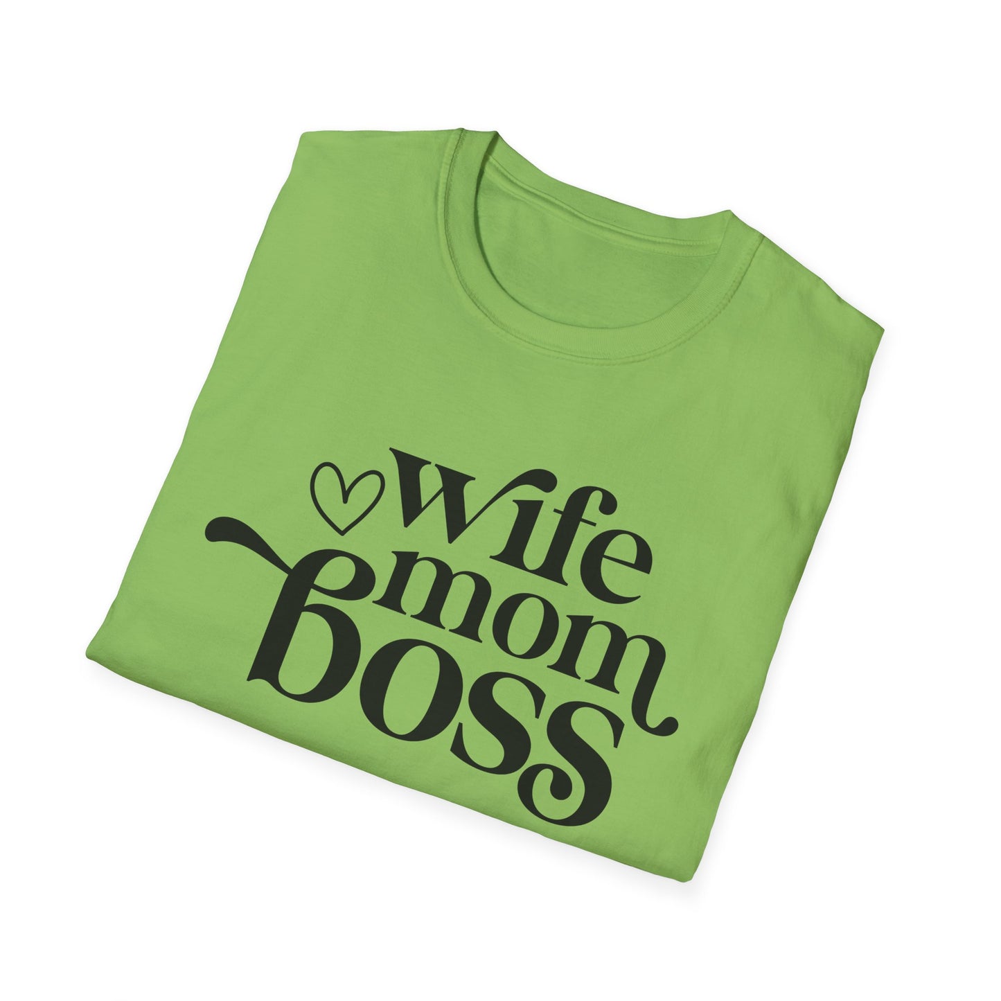 Wife Mom Boss T-Shirt, Women's Empowerment Tee, Gift for Moms, Casual Wear, Perfect for Mother's Day