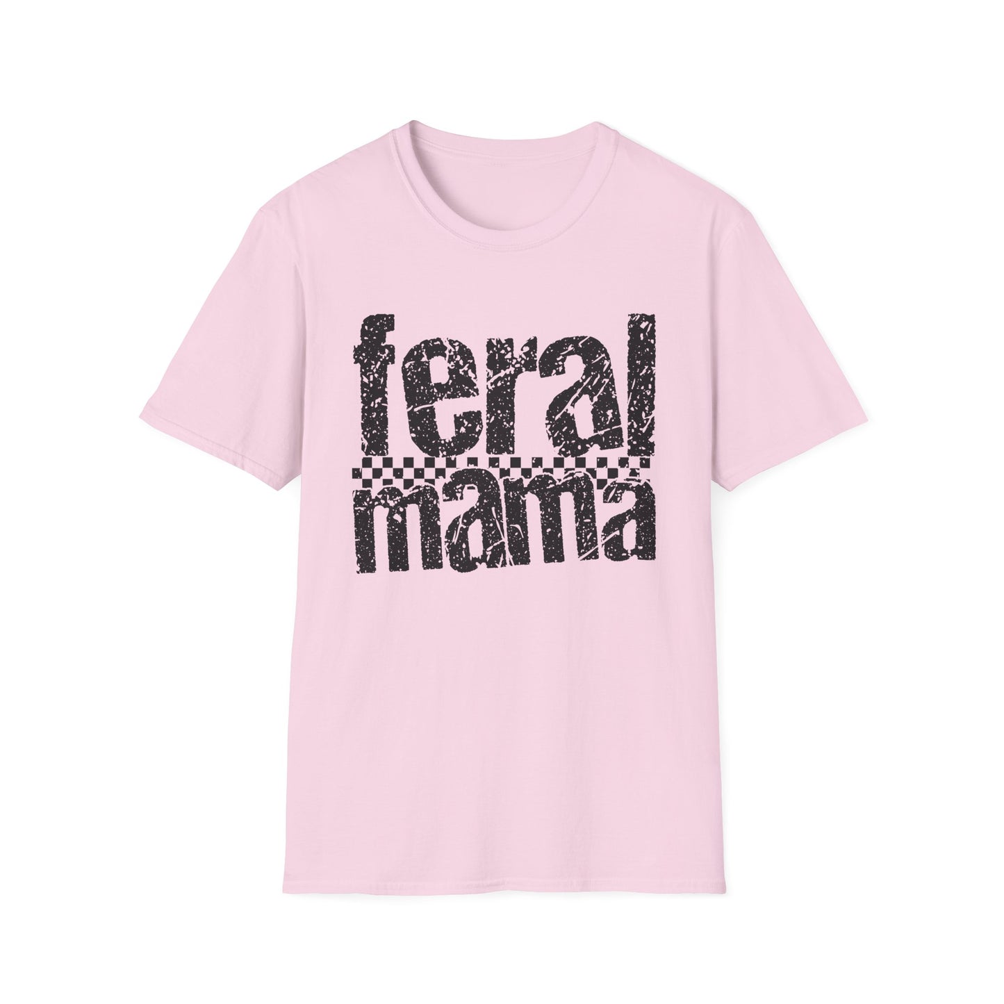 Feral Mama Unisex Softstyle T-Shirt, Funny Gift for Moms, Casual Wear, Graphic Tee, Mother's Day Present, Everyday Comfort