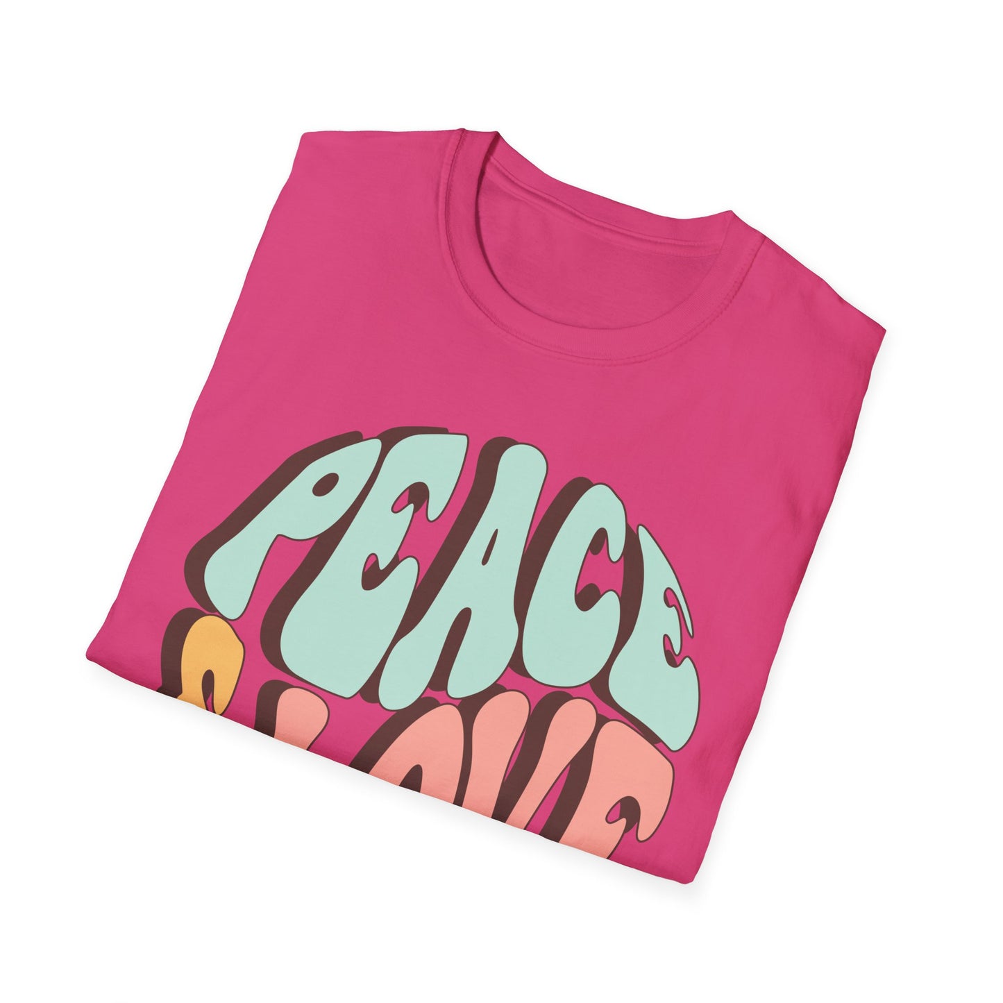 Peace & Love Unisex Softstyle T-Shirt - Retro Vibe for Casual Outings