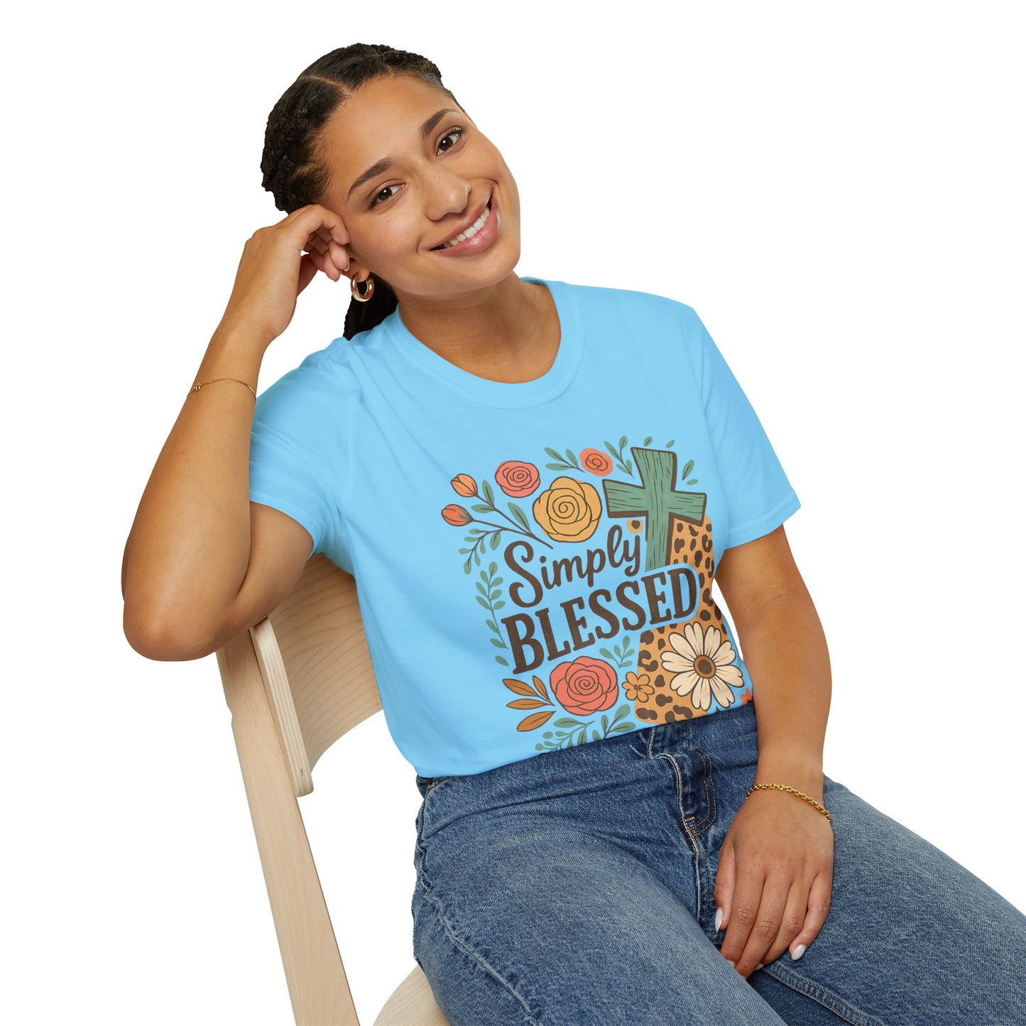Simply Blessed Unisex Softstyle T-Shirt, Faith Shirt, Casual Gift, Christian Apparel, Spring Fashion, Inspirational Tee