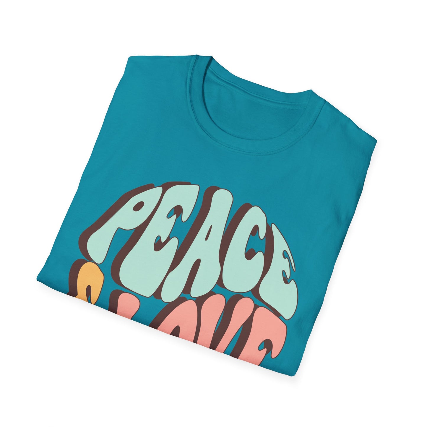 Peace & Love Unisex Softstyle T-Shirt - Retro Vibe for Casual Outings