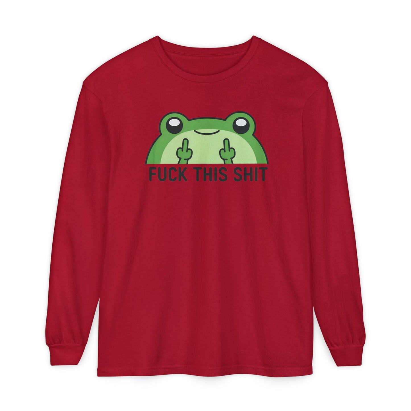 Funny Frog Graphic Long Sleeve T-Shirt, Humor Gift Shirt, Casual Everyday Wear, Unisex Tee, Birthday Gift, Sarcastic Apparel