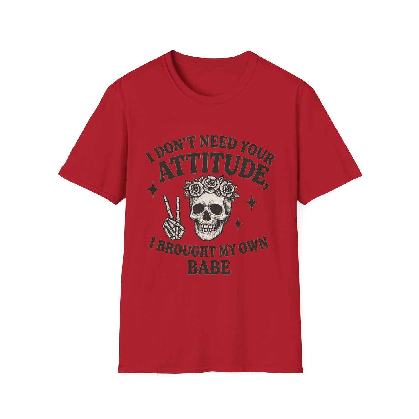 Attitude Skull Graphic Tee, Edgy Gift, Hipster Fashion, Festival Outfit, Statement Top
