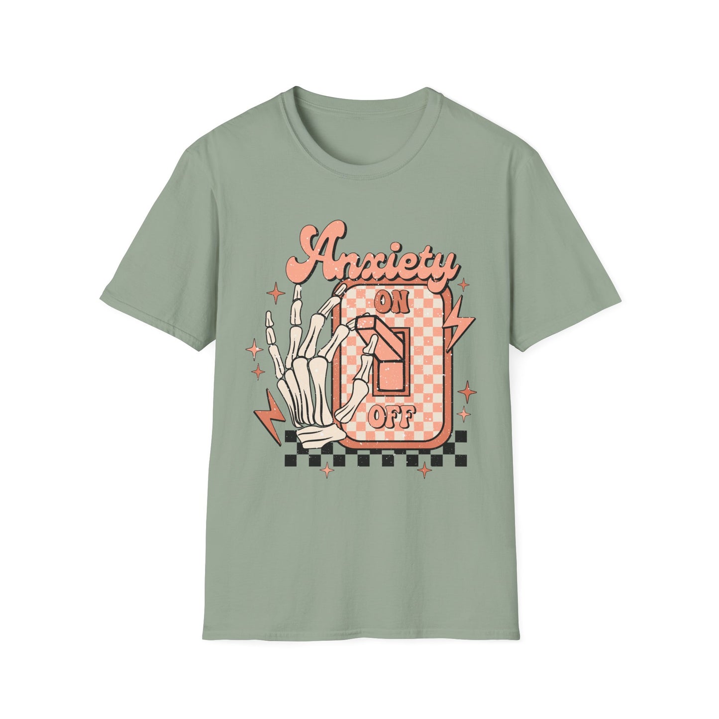 Anxiety On/Off Unisex Softstyle T-Shirt - Trendy Graphic Tee