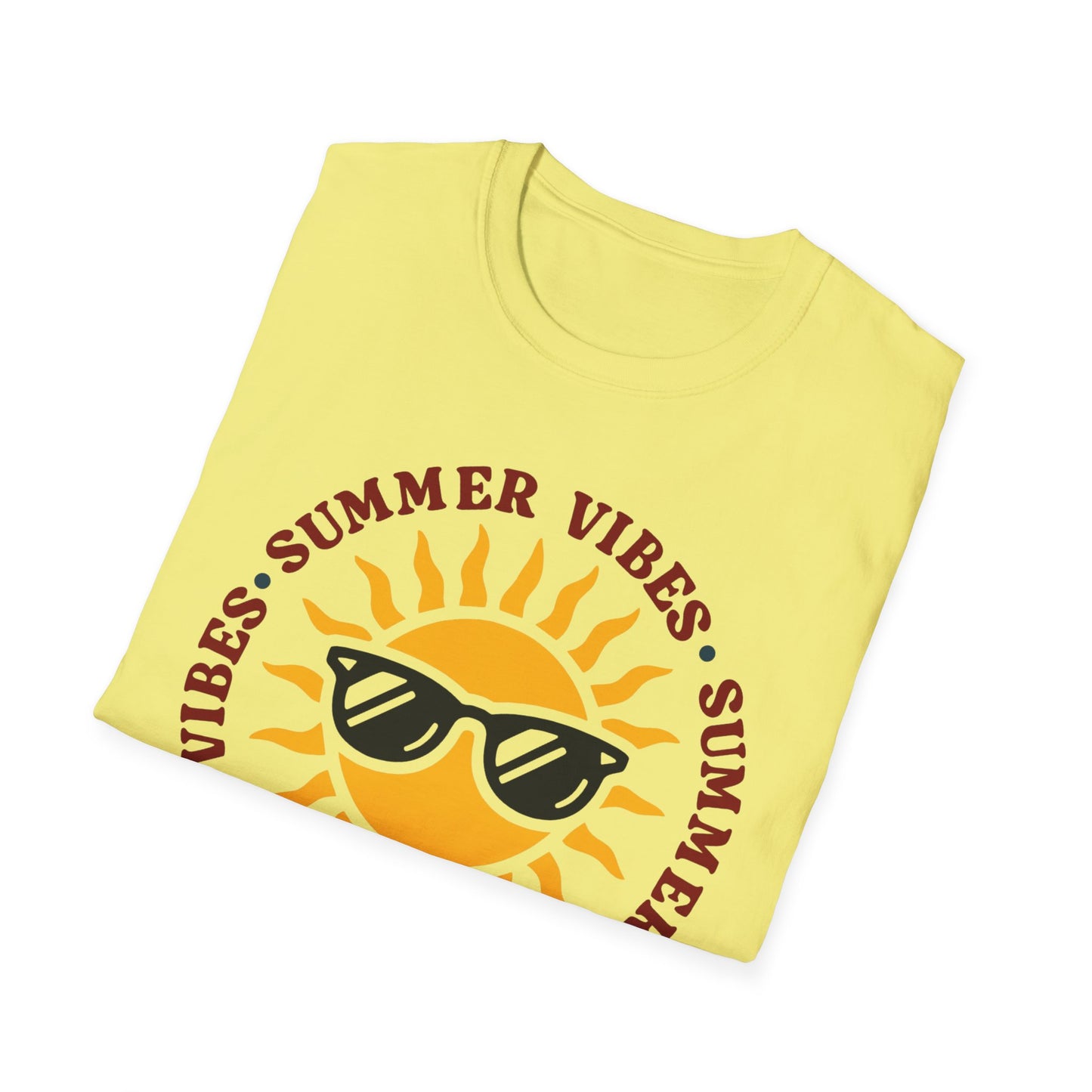 Summer Vibes – Bright Yellow Sun Tee
