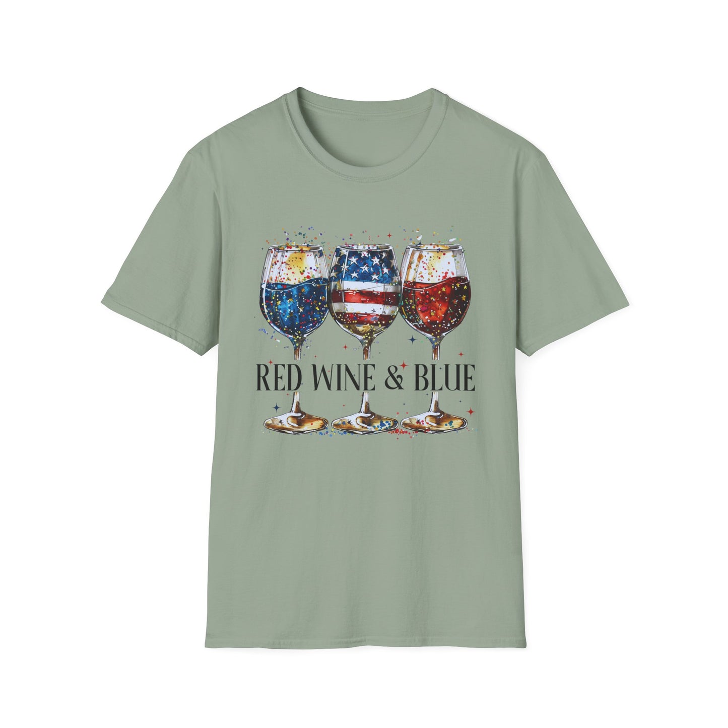 Patriotic Red Wine & Blue - T-Shirt