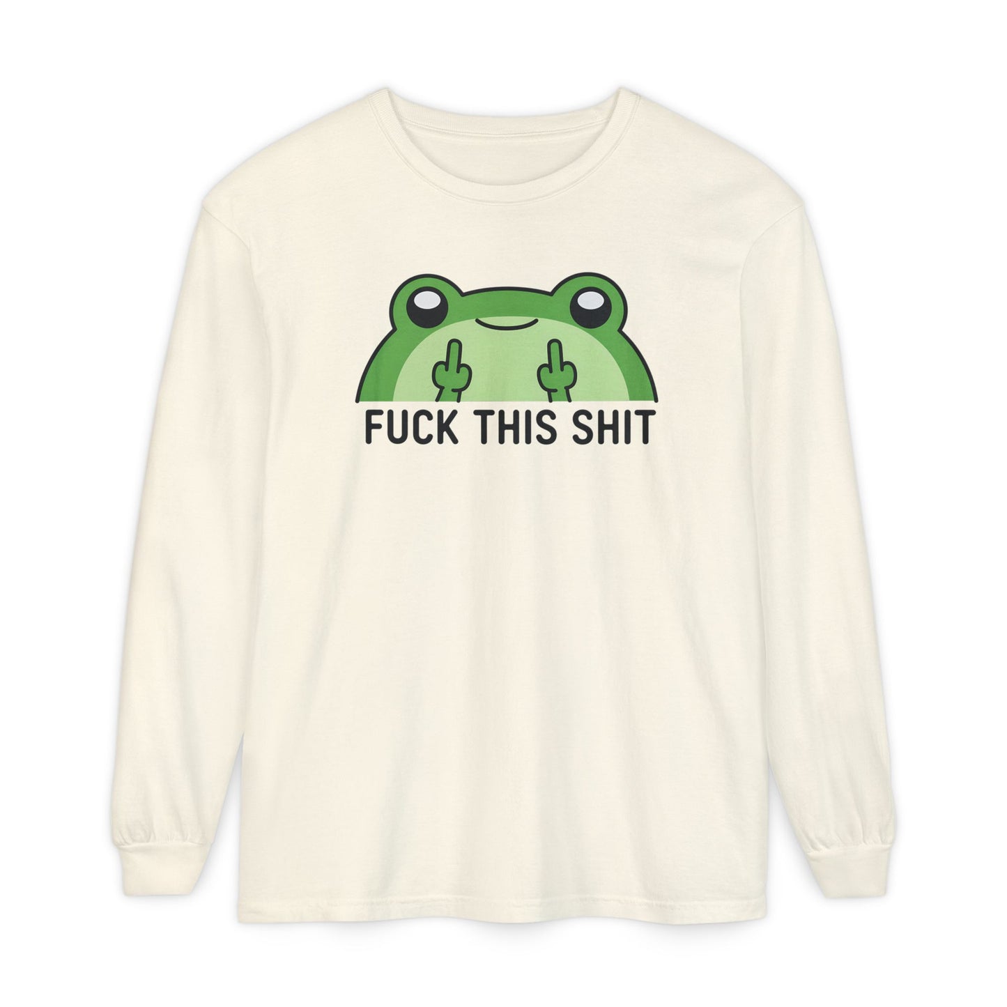 Funny Frog Graphic Long Sleeve T-Shirt, Humor Gift Shirt, Casual Everyday Wear, Unisex Tee, Birthday Gift, Sarcastic Apparel