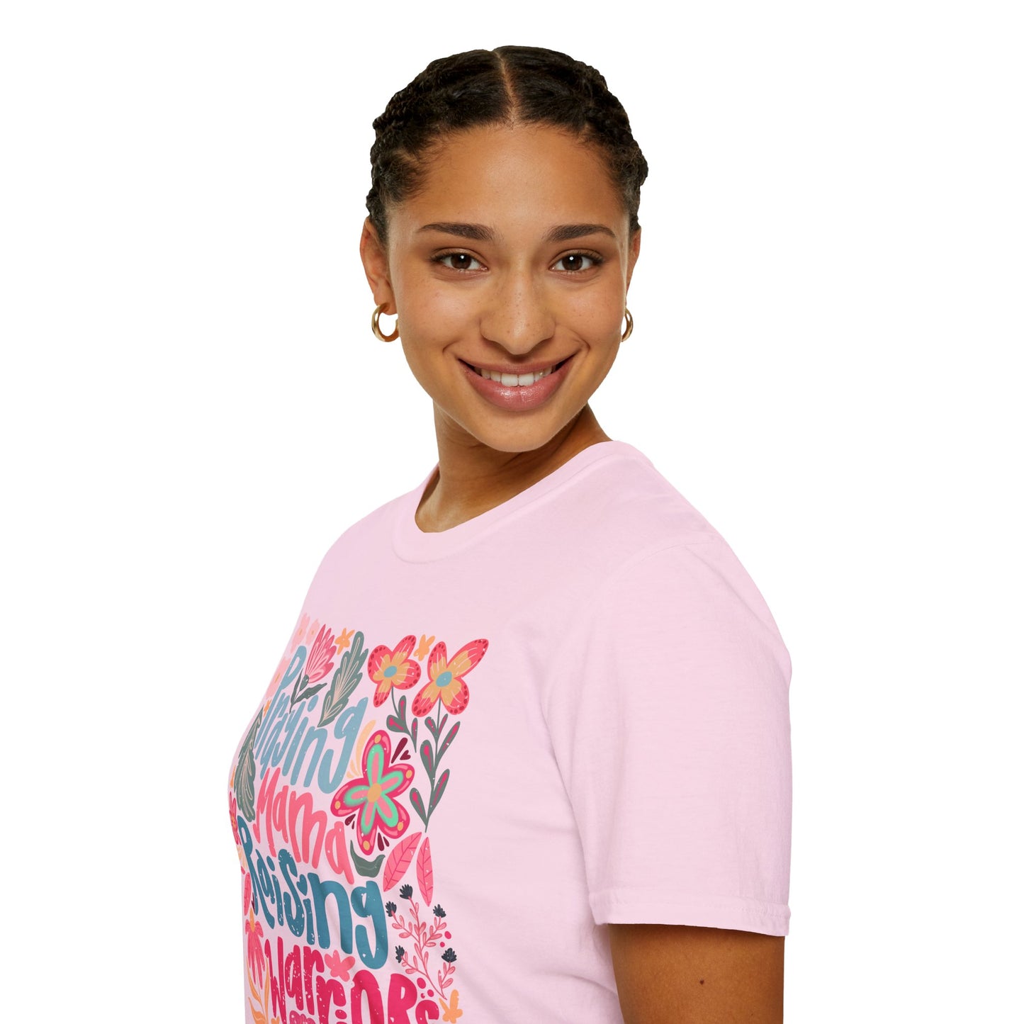 Praying Mama Raising Warriors T-Shirt | Unisex Softstyle Tee for Moms
