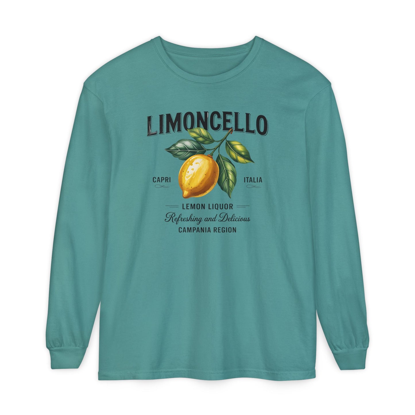 Limoncello Long Sleeve Tee, Easygoing Style, Perfect for Summer Gatherings, Gift for Lemon Lovers, Relaxed Fit T-Shirt