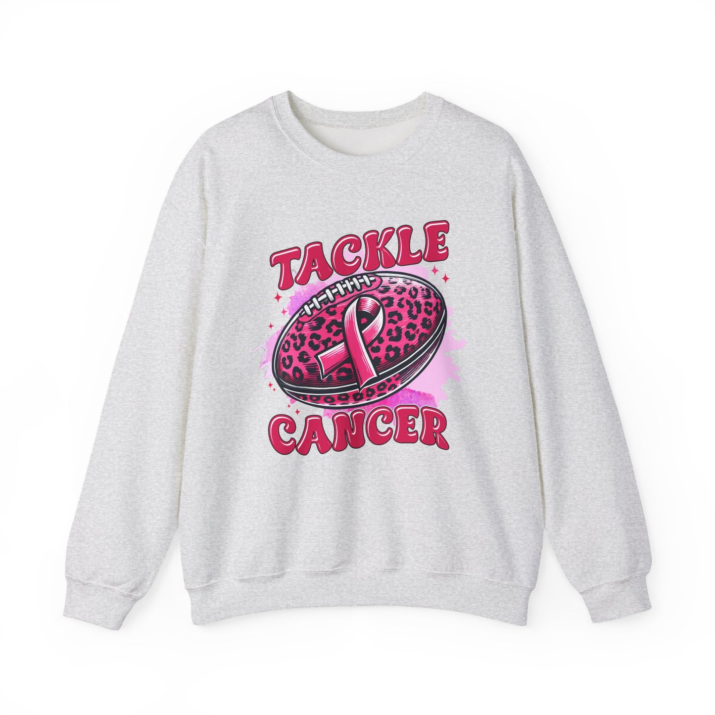 Breast Cancer Awareness Crewneck Sweatshirt | Tackle Cancer Apparel, Football Fan Wear, Pink Ribbon