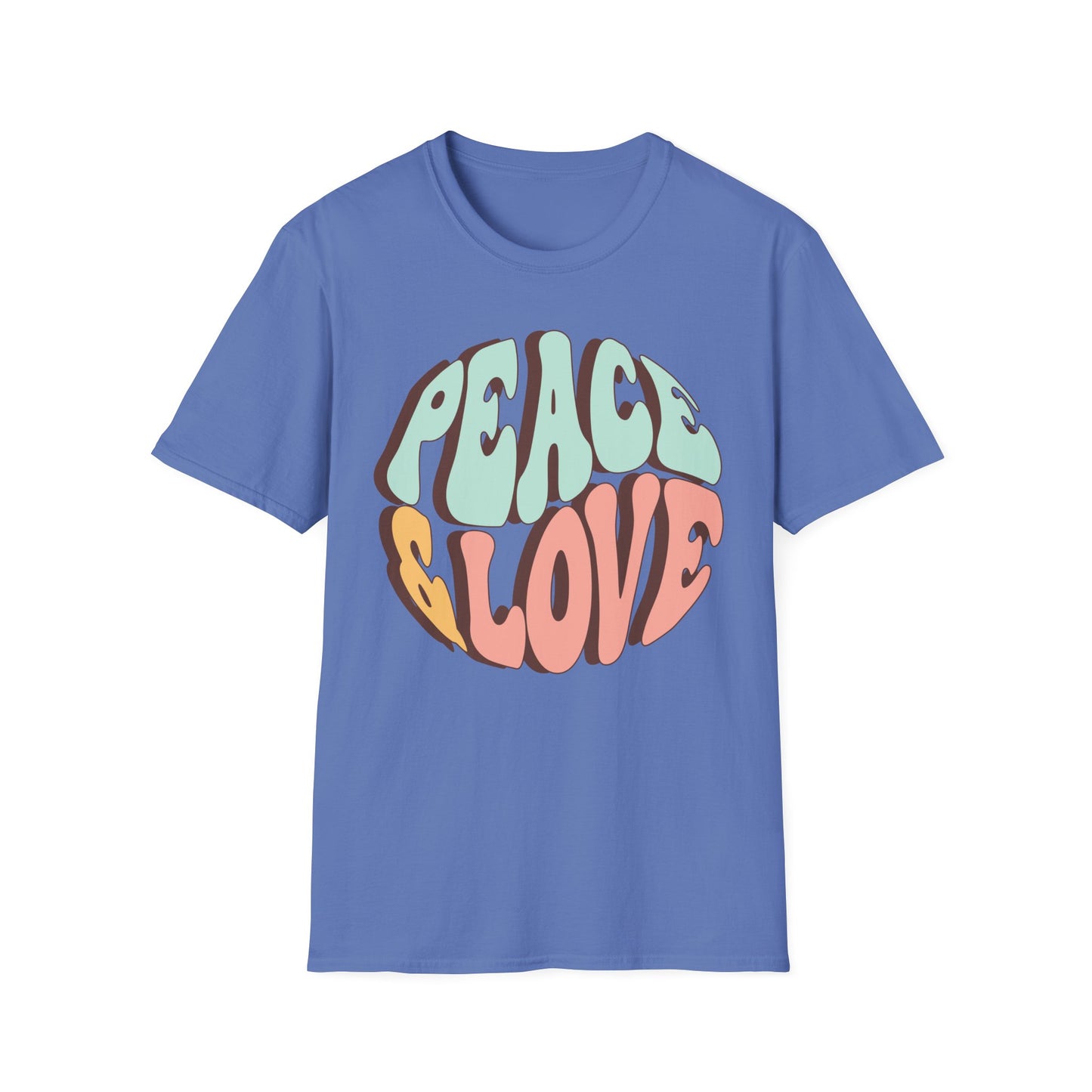 Peace & Love Unisex Softstyle T-Shirt - Retro Vibe for Casual Outings