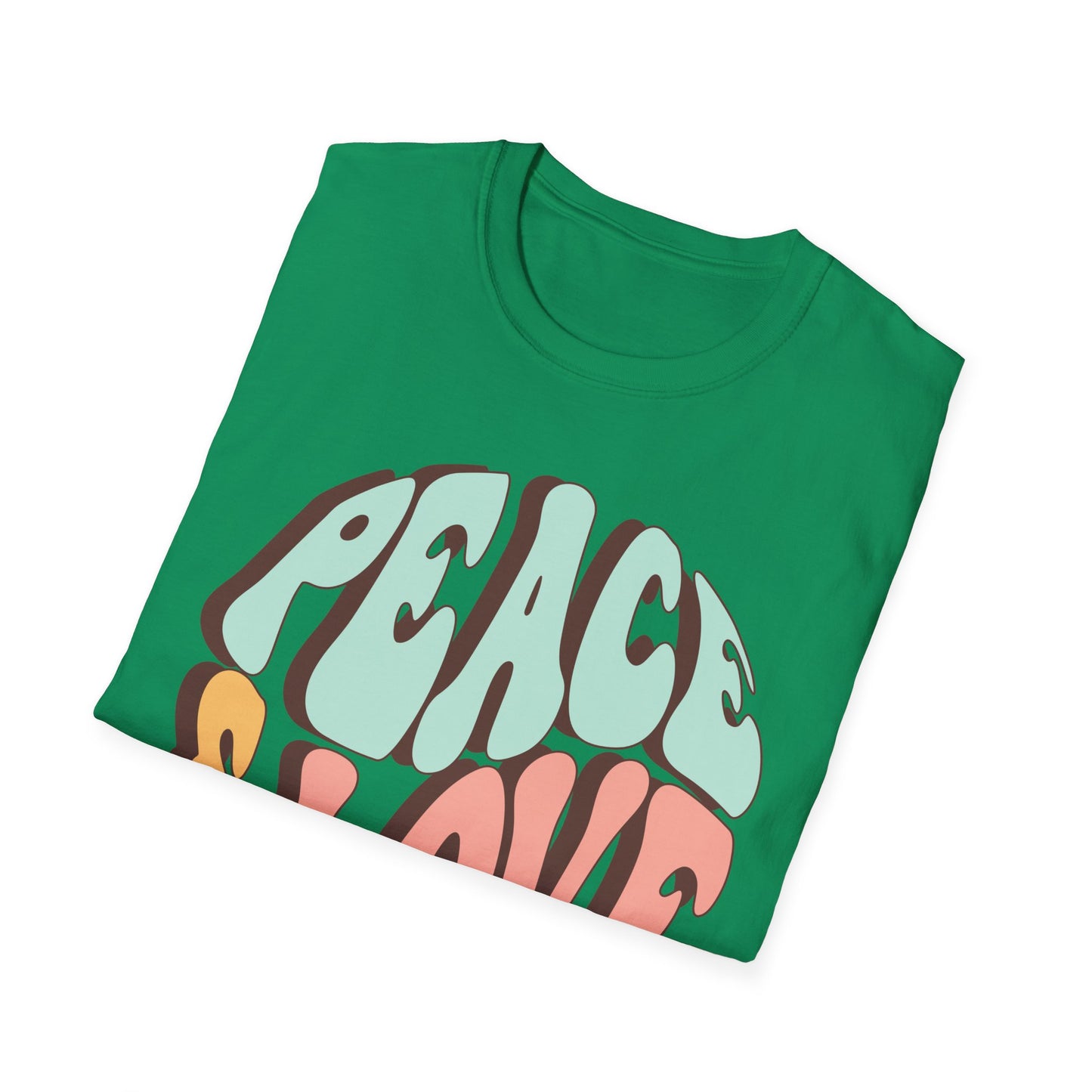 Peace & Love Unisex Softstyle T-Shirt - Retro Vibe for Casual Outings