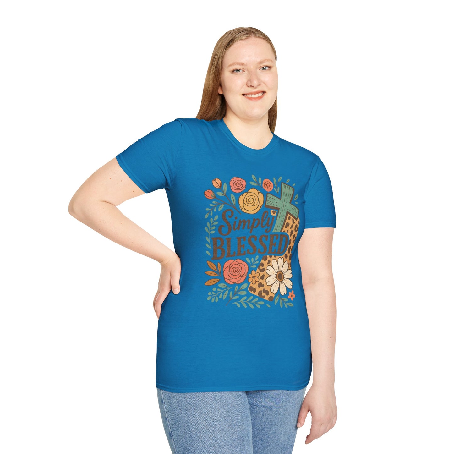 Simply Blessed Unisex Softstyle T-Shirt, Faith Shirt, Casual Gift, Christian Apparel, Spring Fashion, Inspirational Tee