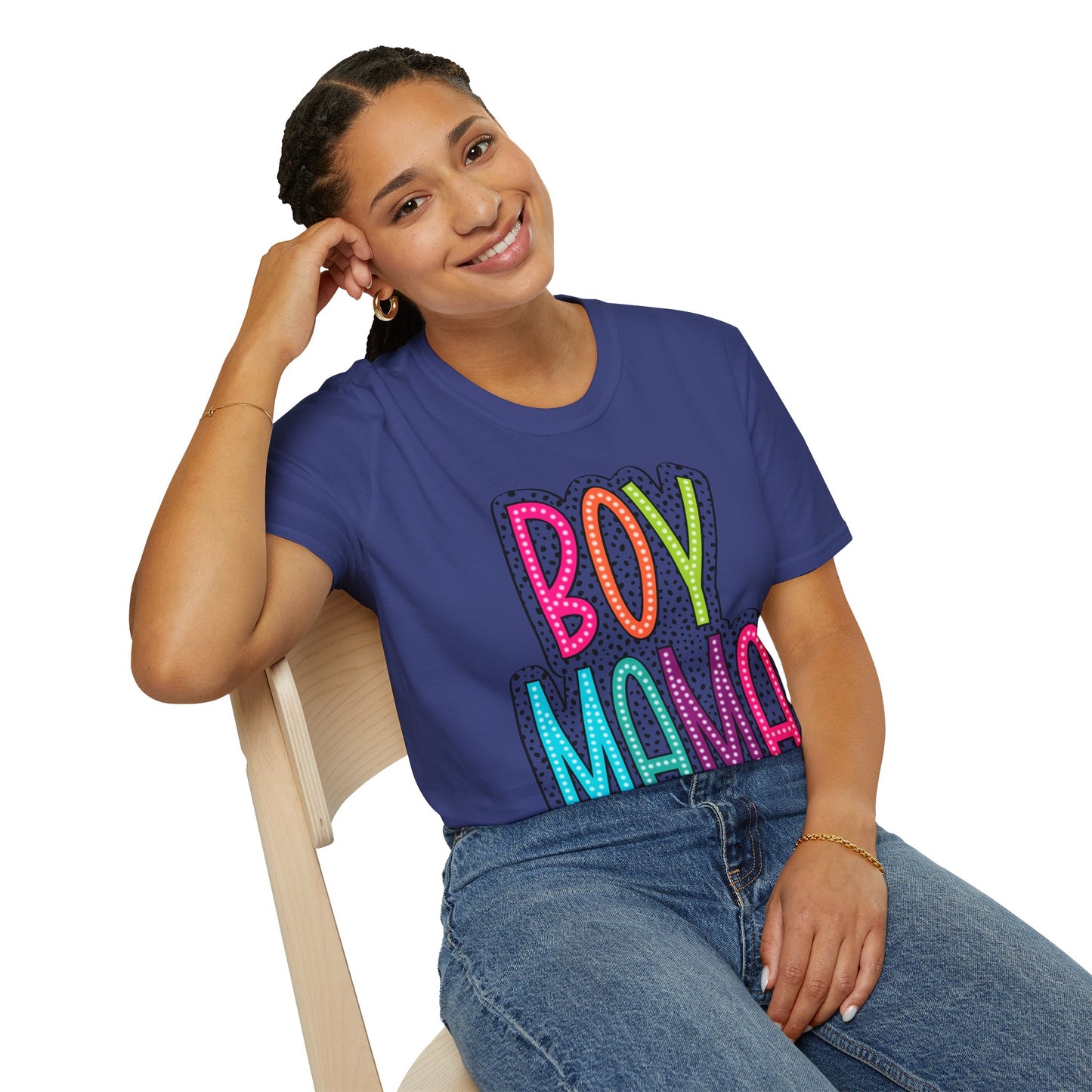 Boy Mama Colorful Graphic Tee for Moms
