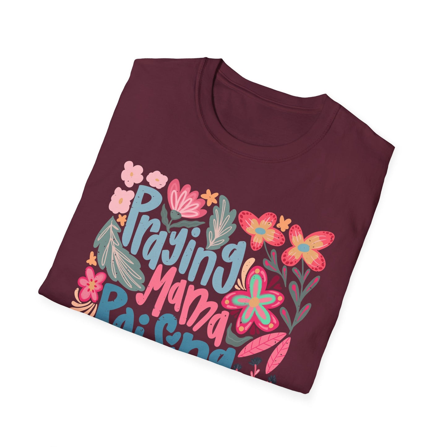 Praying Mama Raising Warriors T-Shirt | Unisex Softstyle Tee for Moms