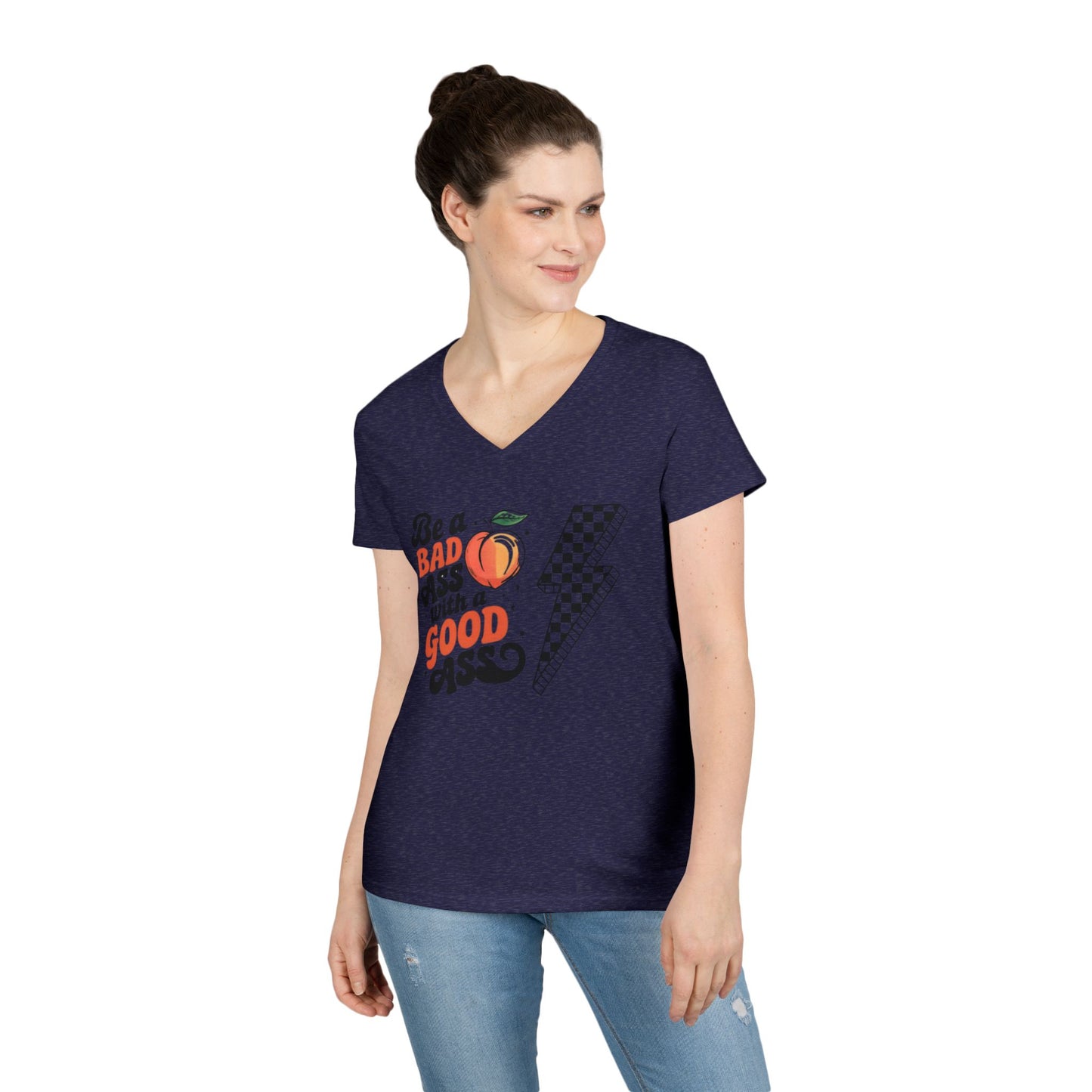 Be a Badass Ladies' V-Neck T-Shirt - Fun and Empowering Graphic Tee
