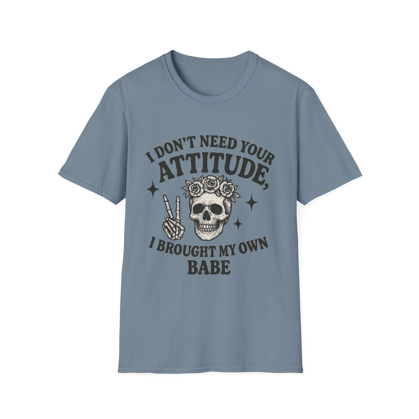 Attitude Skull Graphic Tee, Edgy Gift, Hipster Fashion, Festival Outfit, Statement Top