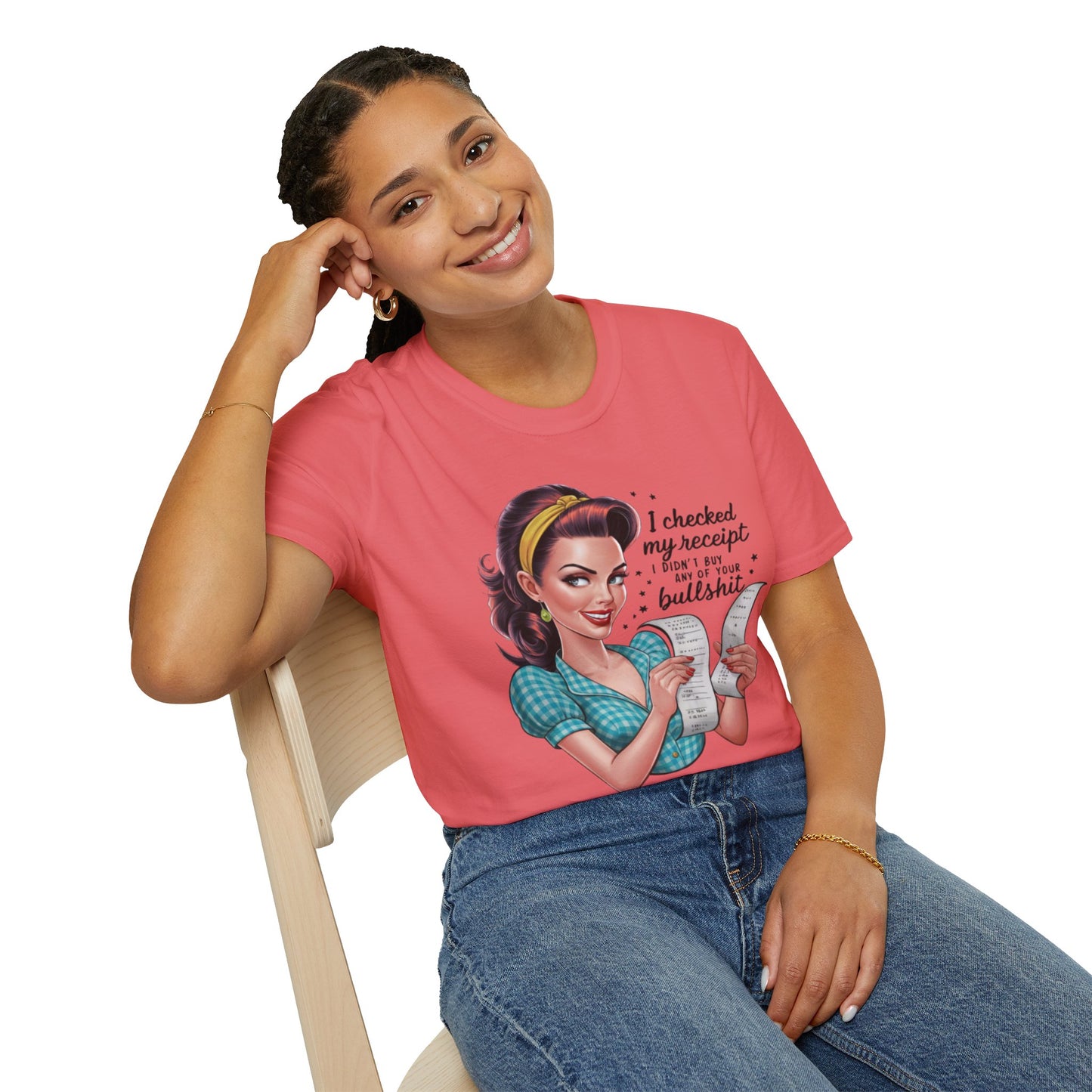 Funny Receipt T-Shirt - 'I Checked My Receipt' Graphic Tee for Casual Wear