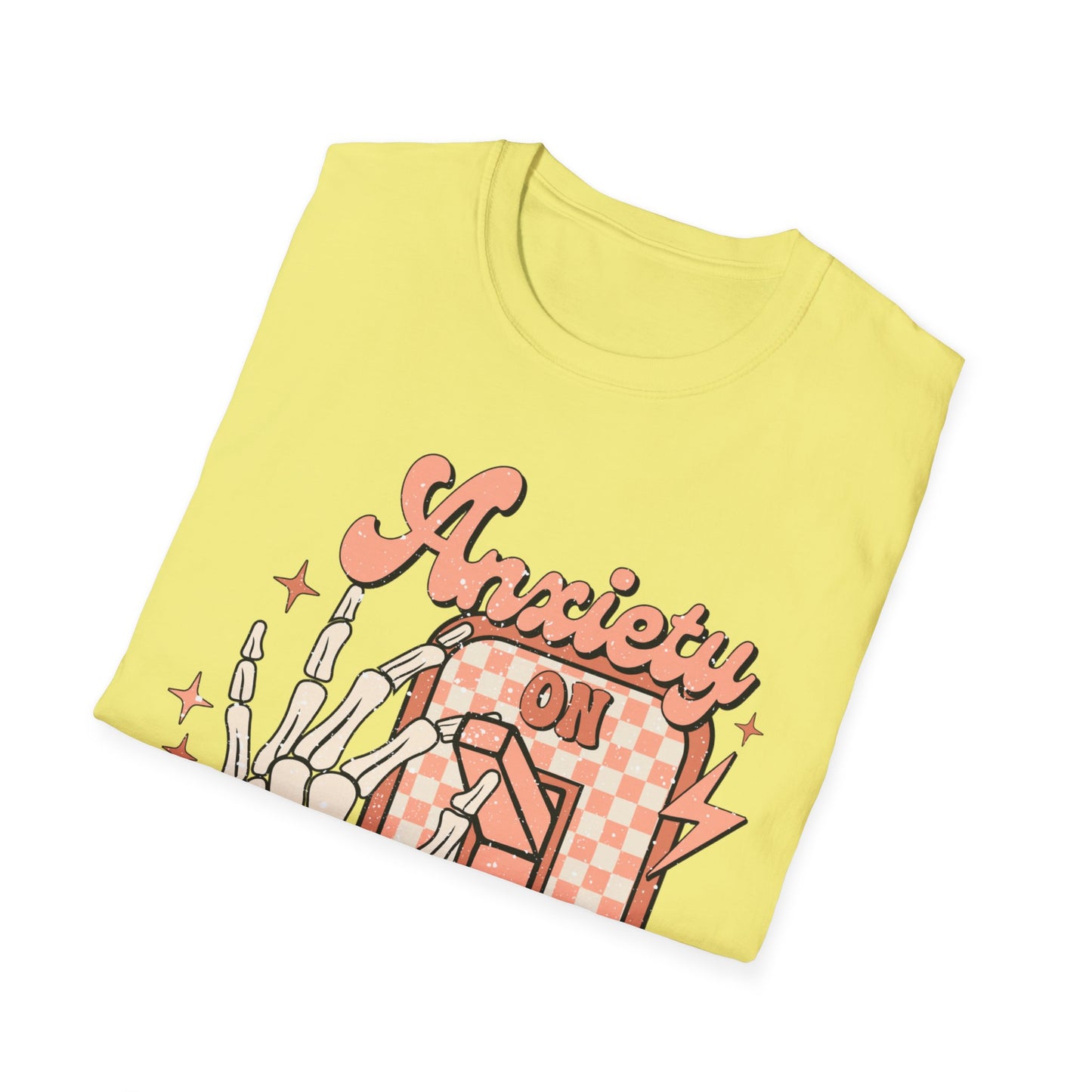 Anxiety On/Off Unisex Softstyle T-Shirt - Trendy Graphic Tee