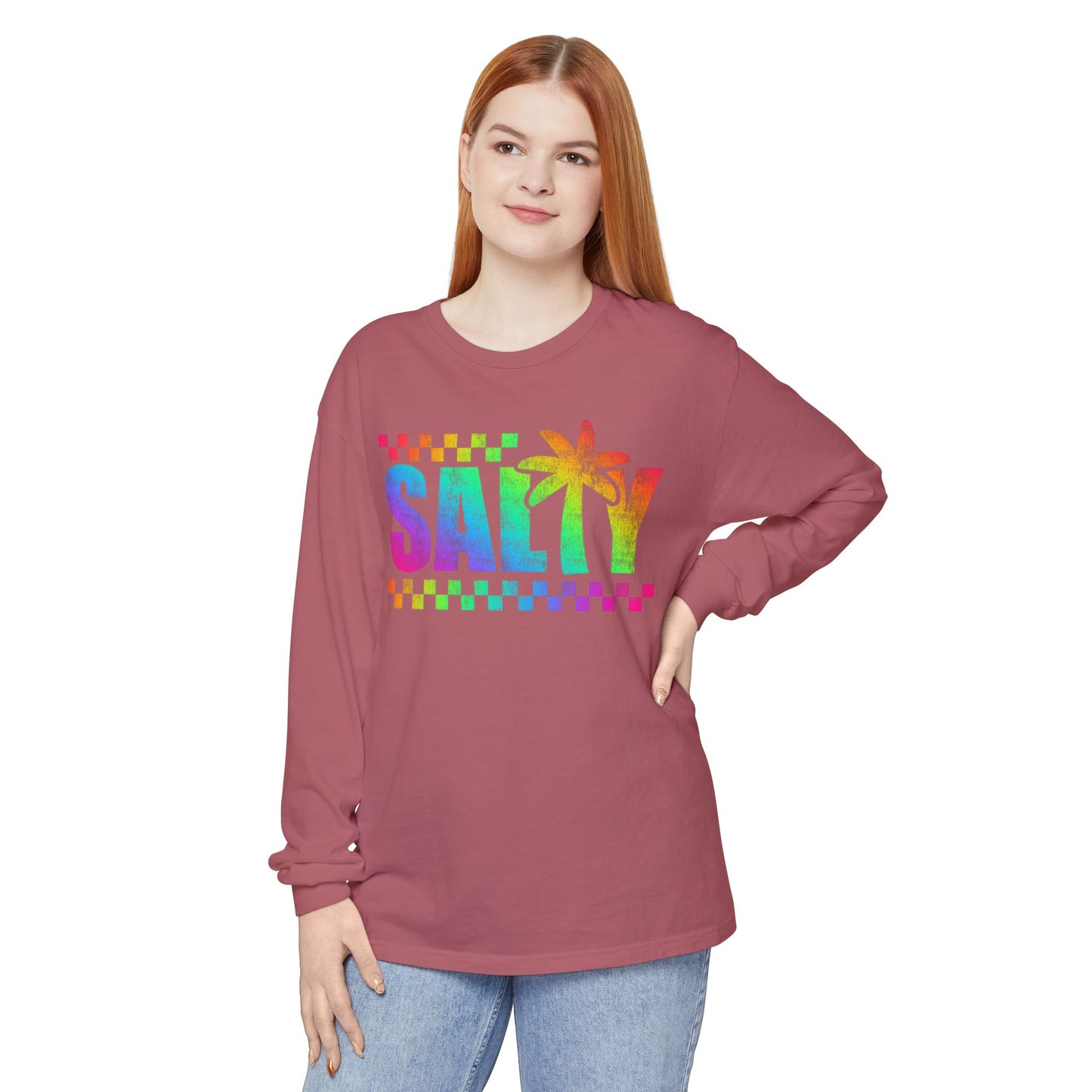 Colorful Long Sleeve T-Shirt | Summer Vibes, Beachwear, Unisex Fashion, Gift for Her/Him, Casual Wear