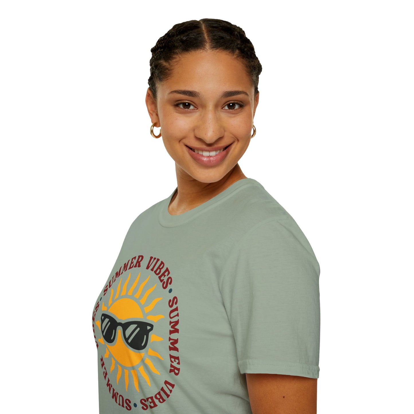 Summer Vibes – Bright Yellow Sun Tee
