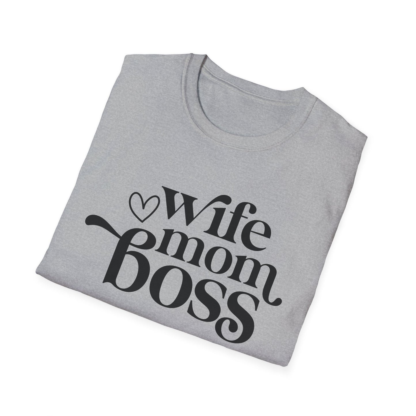 Wife Mom Boss T-Shirt, Women's Empowerment Tee, Gift for Moms, Casual Wear, Perfect for Mother's Day