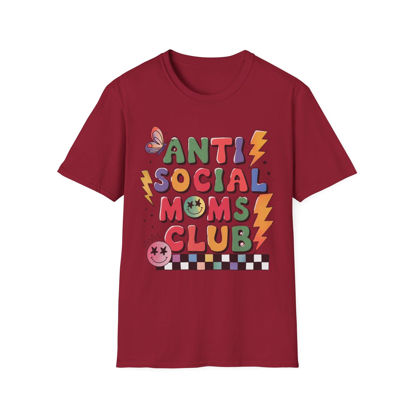 Anti Social Moms Club - Trendy Graphic Tee for Moms