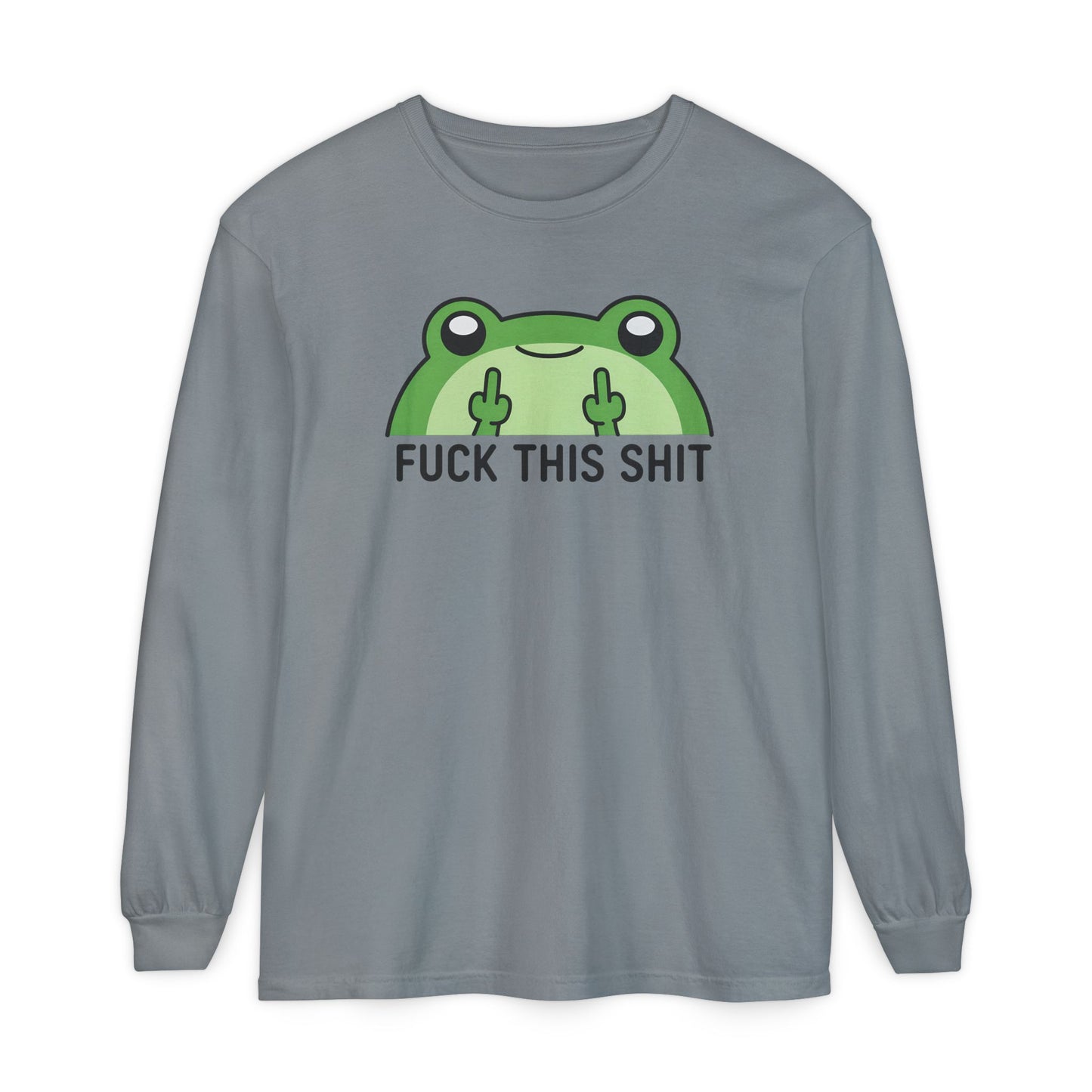 Funny Frog Graphic Long Sleeve T-Shirt, Humor Gift Shirt, Casual Everyday Wear, Unisex Tee, Birthday Gift, Sarcastic Apparel