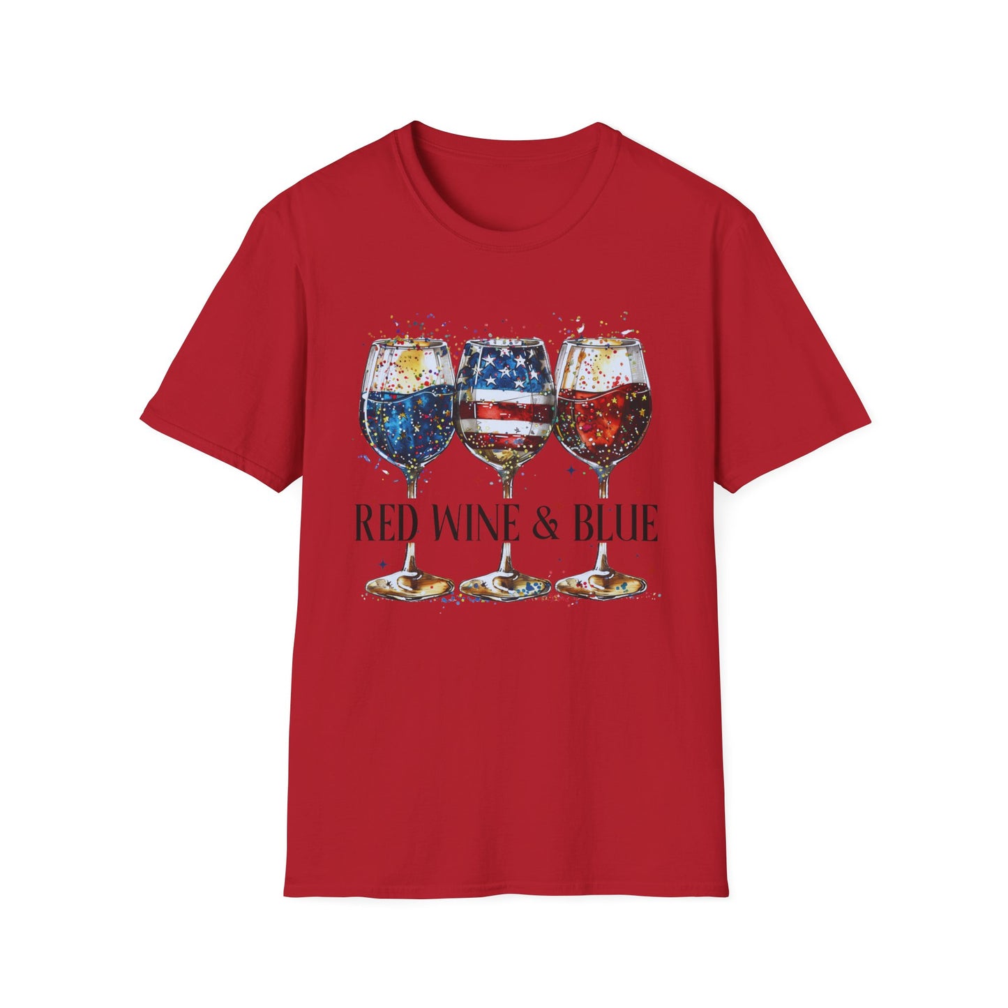 Patriotic Red Wine & Blue - T-Shirt
