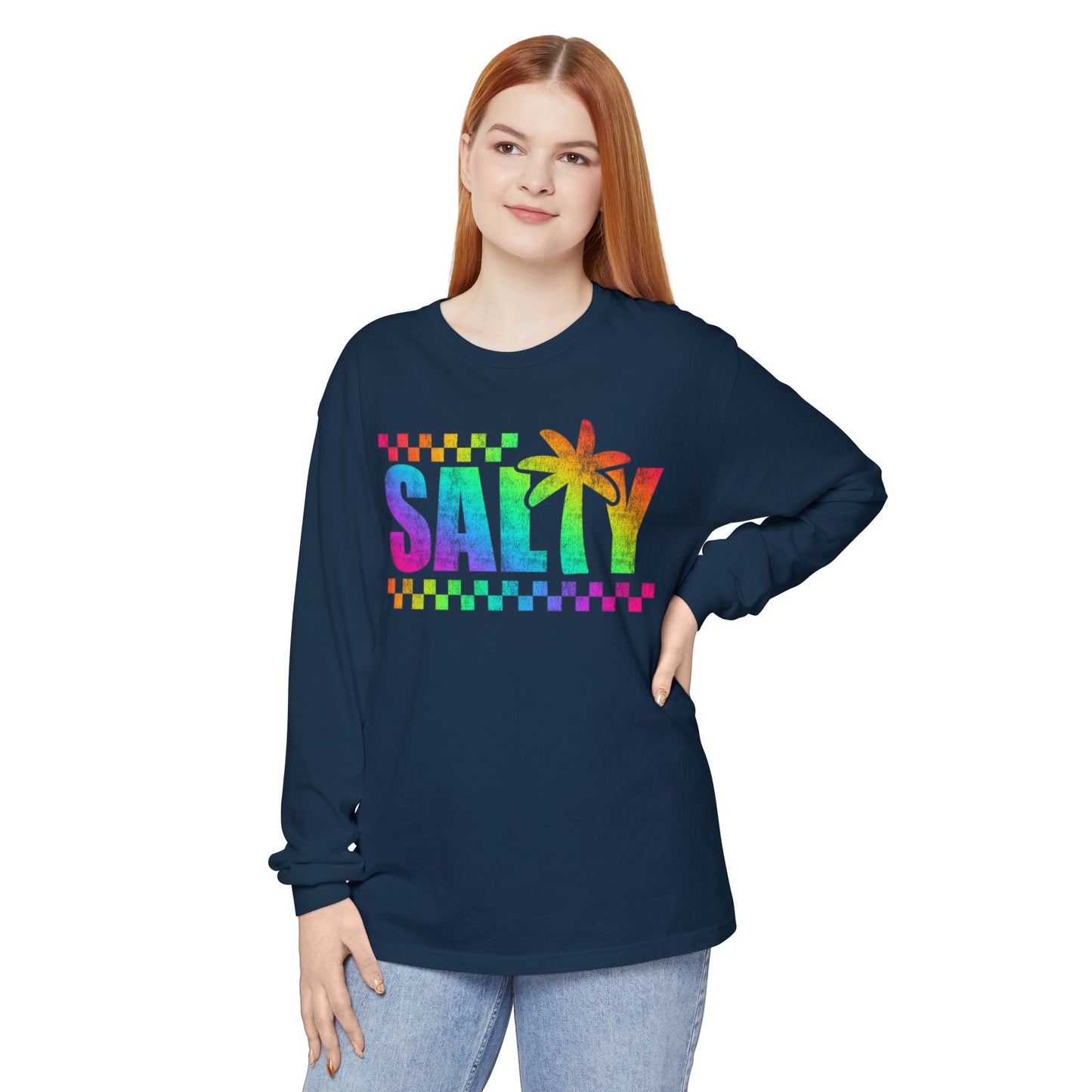 Colorful Long Sleeve T-Shirt | Summer Vibes, Beachwear, Unisex Fashion, Gift for Her/Him, Casual Wear