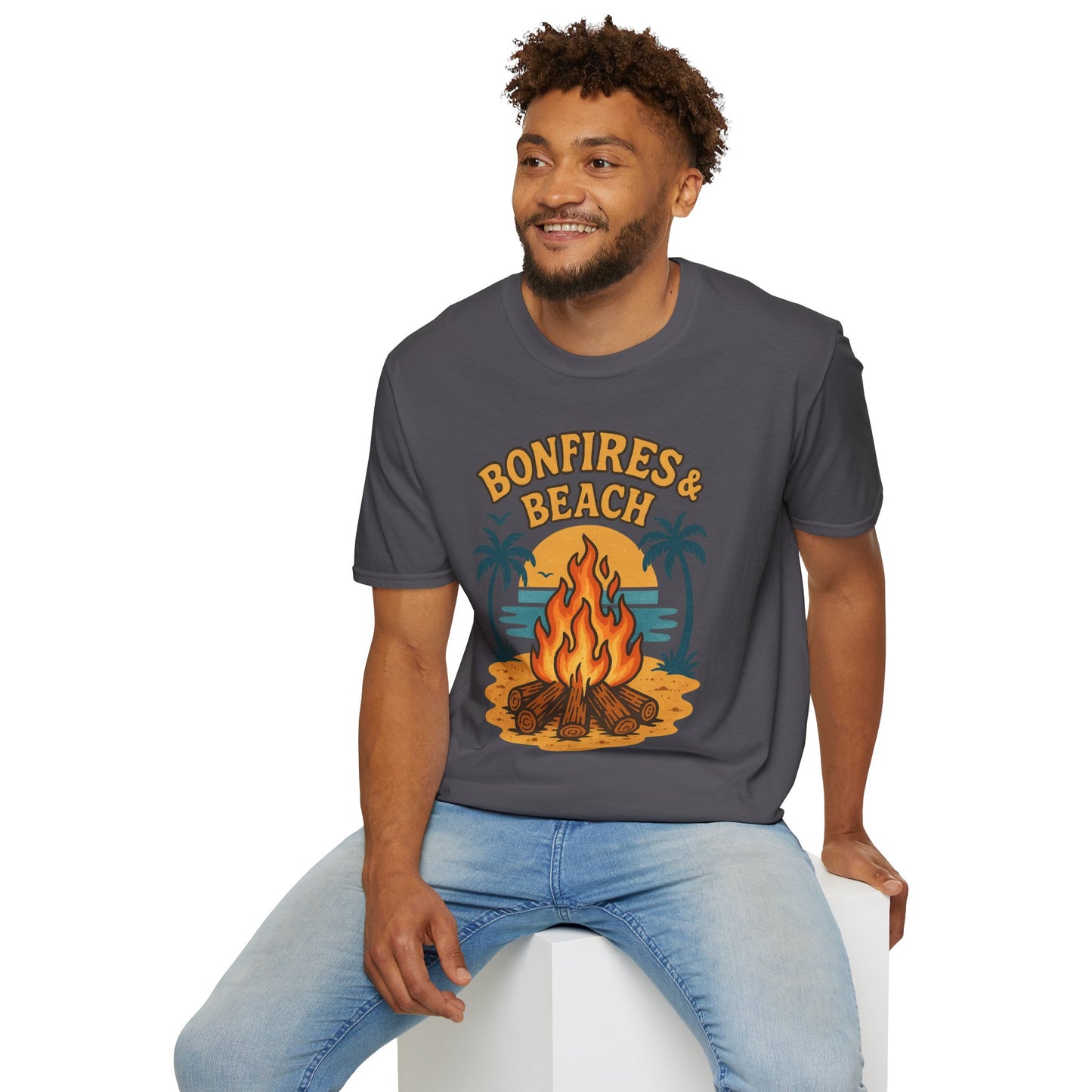 Bonfires & Beach T-Shirt – Perfect for Summer Nights