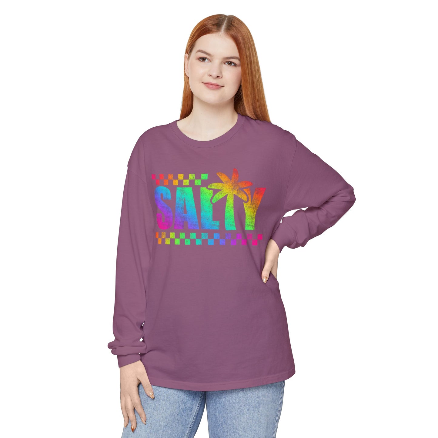 Colorful Long Sleeve T-Shirt | Summer Vibes, Beachwear, Unisex Fashion, Gift for Her/Him, Casual Wear