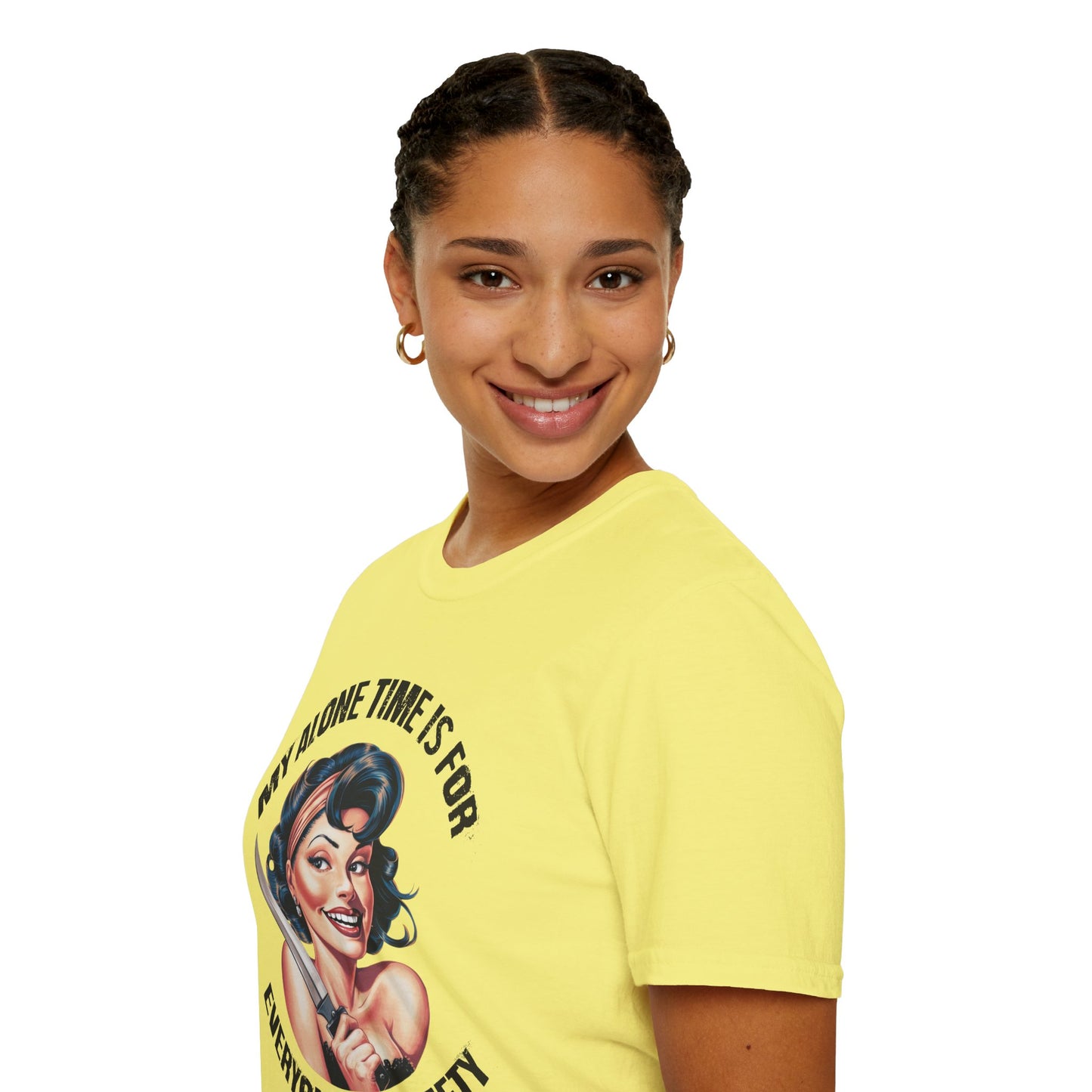 Funny Unisex Softstyle T-Shirt - "My Alone Time is for Everyone's Safety"