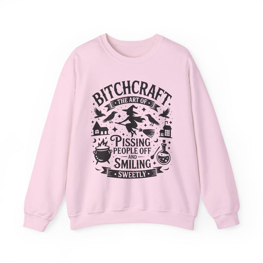 Bitchcraft Sweatshirt - Cozy Unisex Crewneck with Fun Quote, Funny Gift, Witchy Apparel, Halloween, Humor, Everyday Comfort