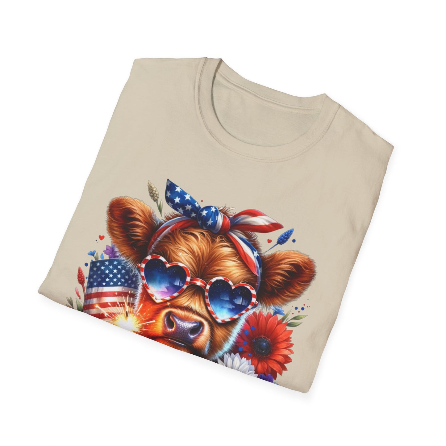 Patriotic Cow T-Shirt - Tee for Summer Celebrations