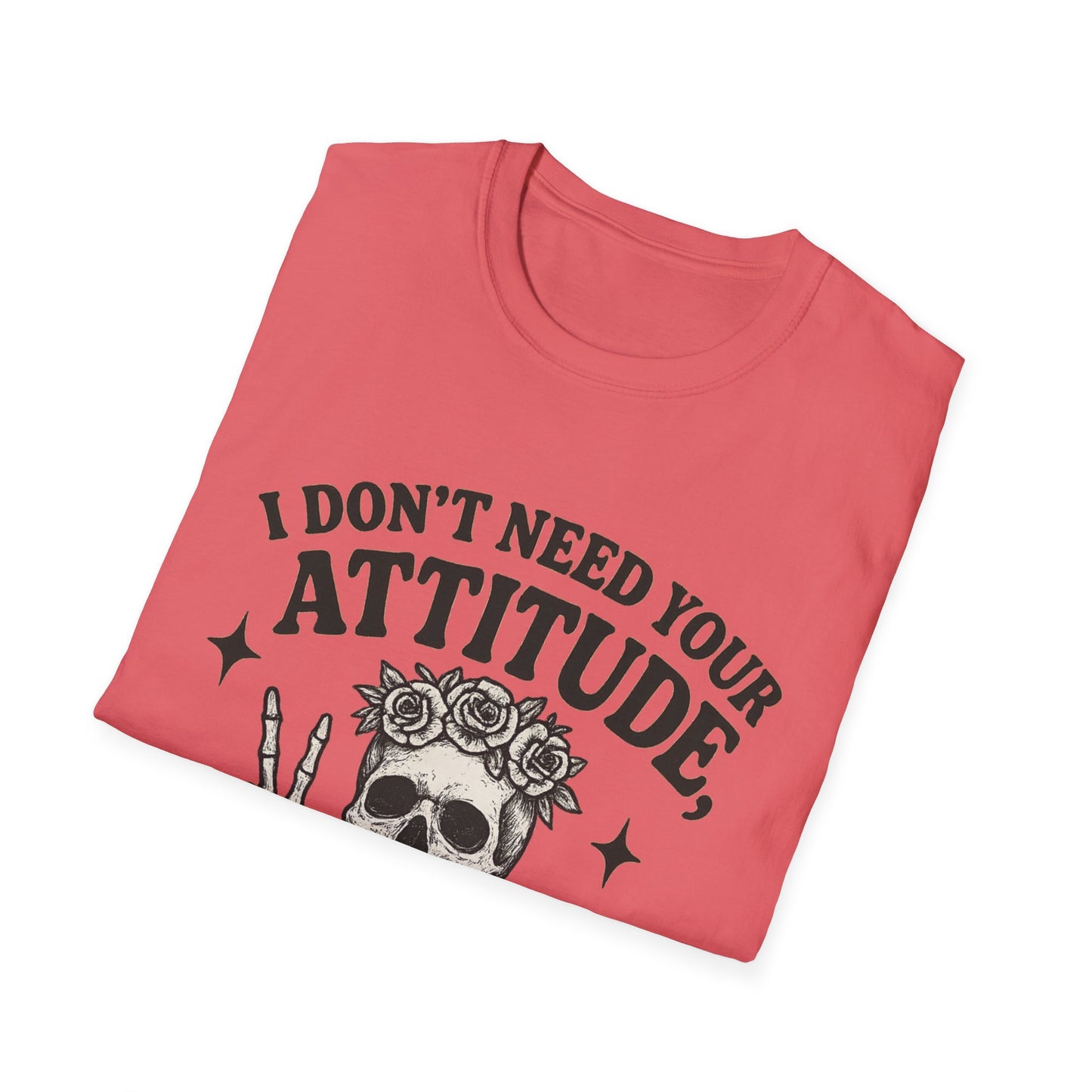 Attitude Skull Graphic Tee, Edgy Gift, Hipster Fashion, Festival Outfit, Statement Top