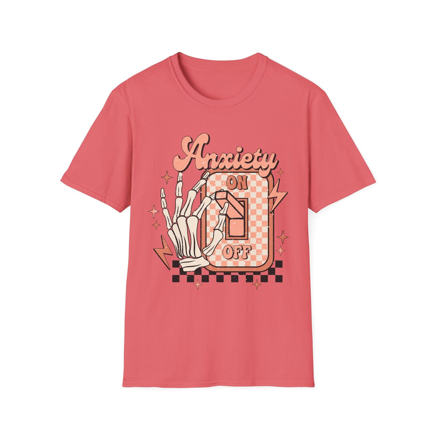 Anxiety On/Off Unisex Softstyle T-Shirt - Trendy Graphic Tee