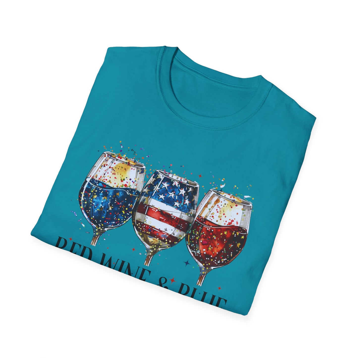Patriotic Red Wine & Blue - T-Shirt