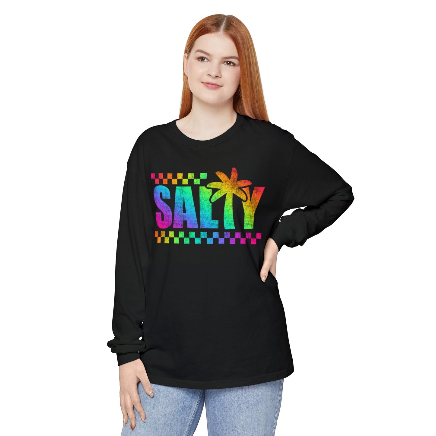 Colorful Long Sleeve T-Shirt | Summer Vibes, Beachwear, Unisex Fashion, Gift for Her/Him, Casual Wear