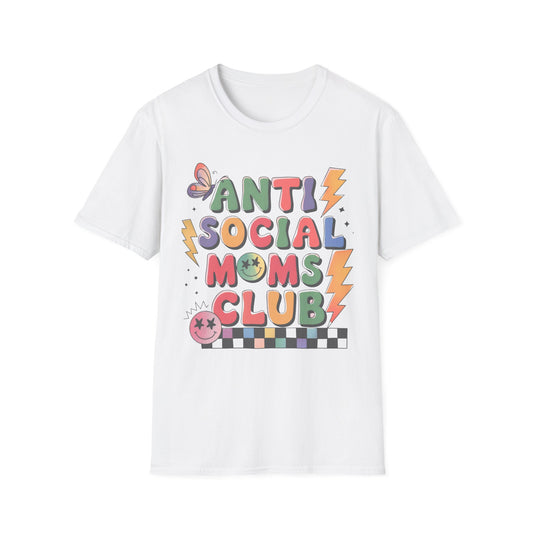 Anti Social Moms Club - Trendy Graphic Tee for Moms