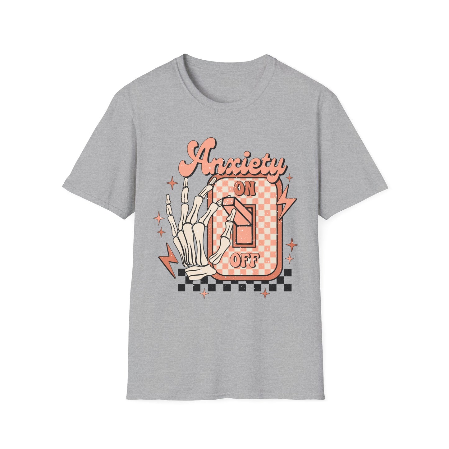 Anxiety On/Off Unisex Softstyle T-Shirt - Trendy Graphic Tee
