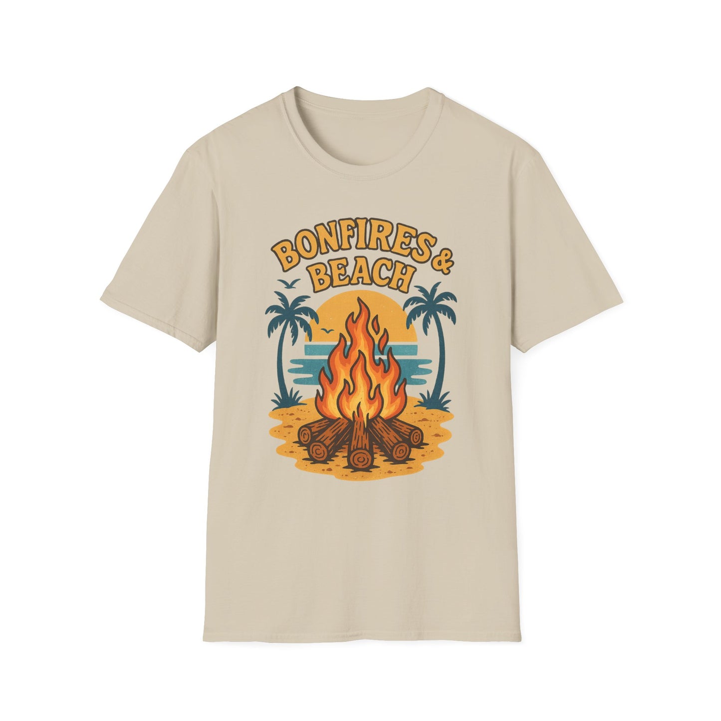 Bonfires & Beach T-Shirt – Perfect for Summer Nights