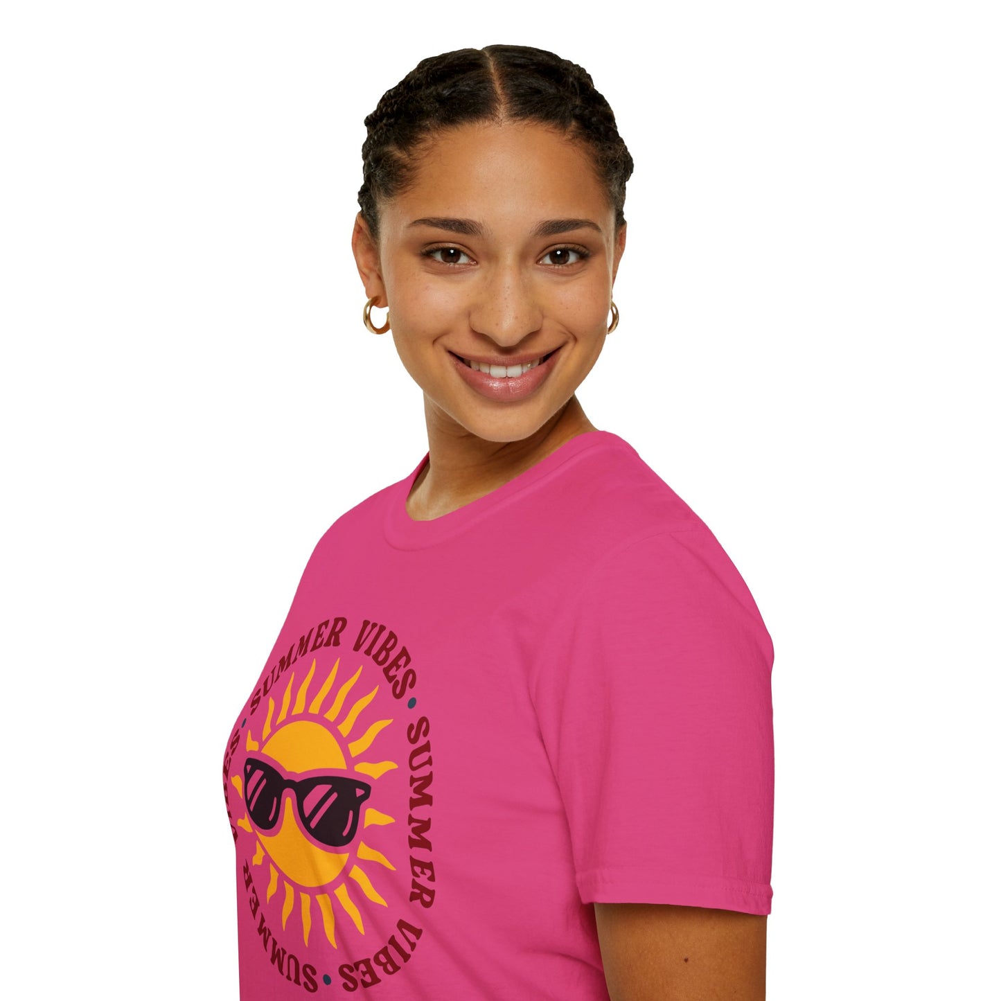 Summer Vibes – Bright Yellow Sun Tee