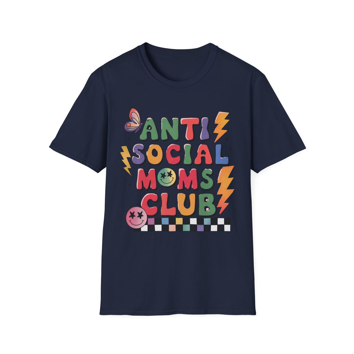 Anti Social Moms Club - Trendy Graphic Tee for Moms