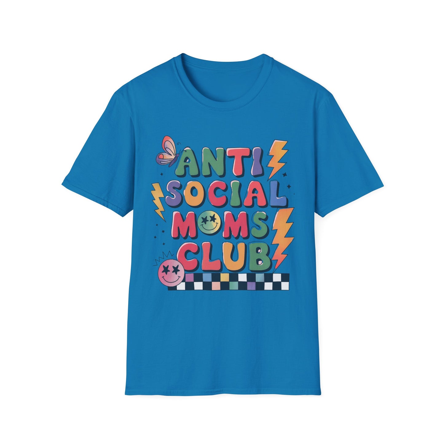Anti Social Moms Club - Trendy Graphic Tee for Moms