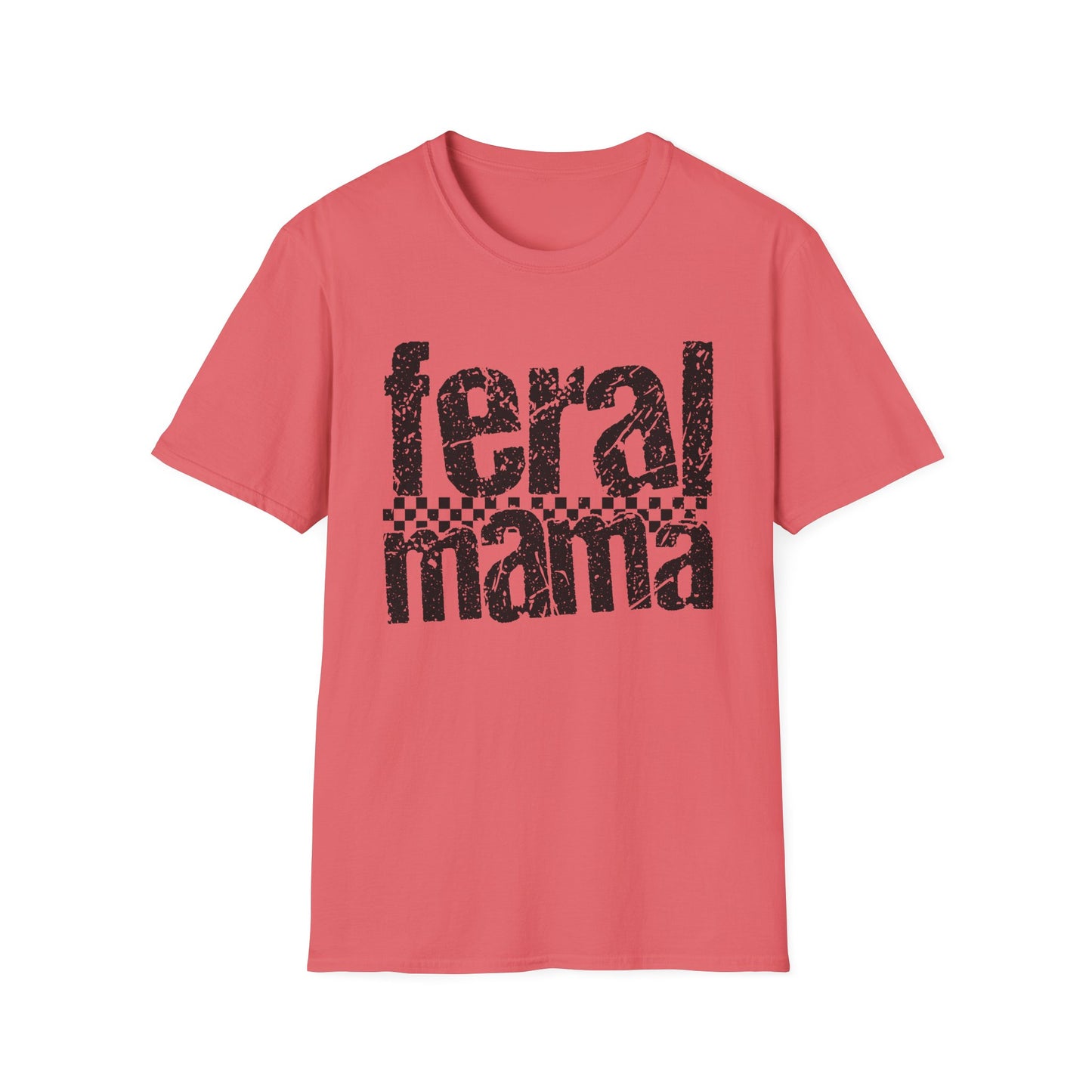 Feral Mama Unisex Softstyle T-Shirt, Funny Gift for Moms, Casual Wear, Graphic Tee, Mother's Day Present, Everyday Comfort